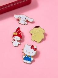 HELLO KITTY AND FRIENDS | SHEIN 4入組可愛卡通風格紀念禮物徽章胸針套裝