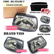 HONDA EX5 DREAM HEAD LAMP DIAMOND CRYSTAL SMOKE TINTED BLACK VISS LIGHT LAMPU DEPAN WAYAR SOCKET MEN