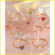 ❦ ✼ ❡ 12 Color Heart Crystal Stones Birthstone Adjustable Ring (Tala by Kyla Inspired)