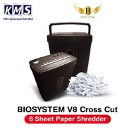 BIOSYSTEM PERSONAL SHREDDER V8 Cross Cut - 8 sheets (15 Liters) (Paper Shredder, Shredder Machine, Office Shredder, per