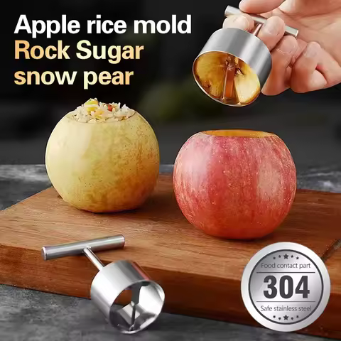 1Pcs Rice Ball Mold Fruit Core Digger Pear Core Coring Cutter Stainless Steel Fruit Core Pitter Sepa