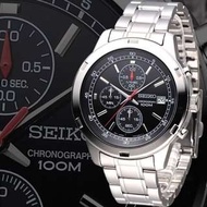 SEIKO 精工 極限快感 100M防水 時尚計時腕錶 三眼計時賽車錶SEIKO Seiko ultimate thrill 100M waterproof fashion three chronograph Chronograph Racing Form