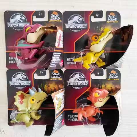 Hot Original Mattel Jurassic World Snap Squad Dinosaurs Indominus Rex Baryonyx Mosasauru Bumy Ankylo
