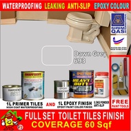 FULL SET Epoxy Floor Coating [FREE Painting Tool Set] 1L - 693 Dawn Grey • Package A