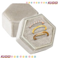 KUGIGI Jewelry Ring Box, Velvet 3 Slots, Proposal  Women