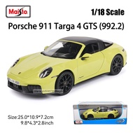 Maisto 1:18 Porsche 911 Tarqa 4 GTS (992.2) Brand Alloy Car Model Static Die Casting Model Collectio