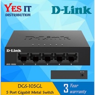 D-Link DGS-105GL 5-Port Gigabit Unmanaged Metal Desktop Switch (replacement DGS-105 )