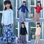 Girl Dress Muslimah Budak Kurung Kebaya Moden Baju Raya 2024 Sedondon Family Ready Stock Oren Bata