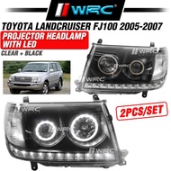 Toyota Landcruiser FJ100 2005 - 2007 Projector Headlamp With Led ( Clear + Black )