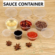1oz 25ml round disposable plastic food container hinged lid +- 100pcs 1oz deli container