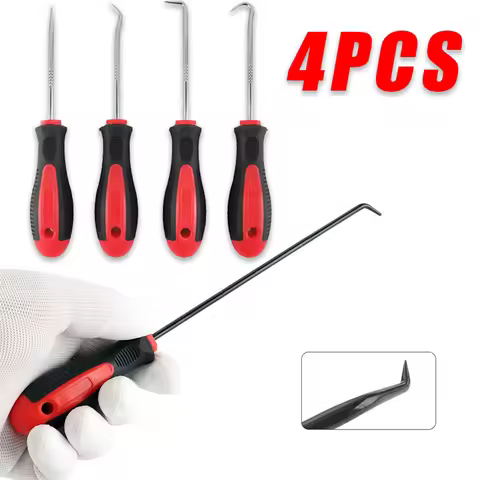 4PCS Long Pick & Hook Set Gasket Puller Pick Tools for Removing Car Auto Oil Seal O-Ring Seal Tool A