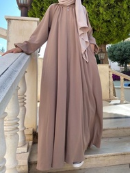 Maura Dress Crinkle airflow gamis simpel tali pinggang