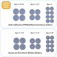Multi Teflon Furniture Sliders,Self Adhesive Furniture Sliders & Furniture Glides Sliders with Screw