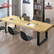 ⚡️LIKE BUG⚡️ Nazis Solid Rubber Wood Meeting Table Set With 6 Eames Dining Chairs / Office Table / D