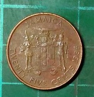 牙買加 1995年 25分 	鋼鍍銅幣  品相如圖  E435