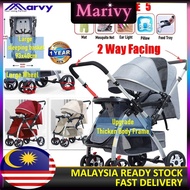 CS Mall : Luxury MarvyBaby Multifunctional 2 Way Facing Lightweight HY6601 Baby Stroller Folding wit