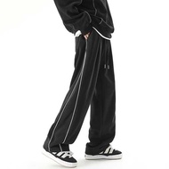 tracksuit baggy tracksuit man JIUJIUJIMAKU Seluar hitam Amerika Lelaki longgar lurus kaki lurus selu