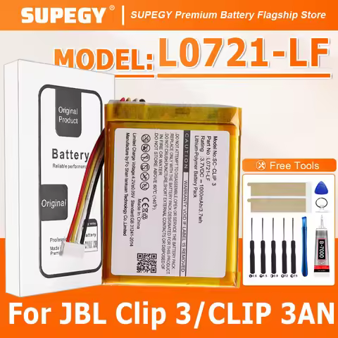 1000mAh New Replacement Battery For JBL Clip 3/3AN Lithium Battery L0721-LF