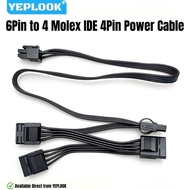 6Pin to 4 Molex Straight IDE 4Pin Power Cable for Corsair RM-x Type 4 PSU, RM1000x, RM850x, RM750x, 