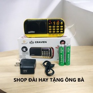 Đài Radio Craven CR-836S – Nghe Nhạc USB Thẻ Nhớ 2 Pin Sạc Dung Lượng Lớn