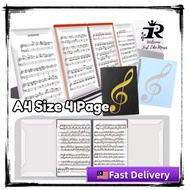 [Just Like Music ]Music Score A4 Size Open 4 Page Pocket 20Page Piano Sheet Music Holder