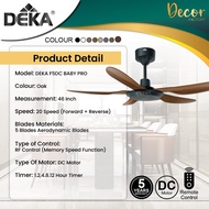 DEKA Fan DEKA F5DC BABY PRO 46 Inch 5 Blades 20 Speed Forward + Reverse DC Motor Remote Control Ceil