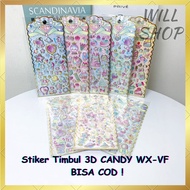 NEWEST 3D CANDY WX-VF RAISED STICKERS CUTE, MODERN STICKERS WITH CRYSTAL LOLLIPOP MOTIF, RANDOM VARI