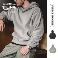 MADEN brand workwear style mens youth 2024 autumn new item American casual fleece hooded sweatshirt 