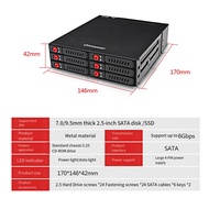 6-Bay 2.5Inch SATA SSD HDD Enclosure Mobile Rack/Enclosure Hard Disk Enclosure Rack Data Storage for