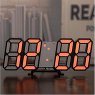 3D LED Wall Clock Modern Digital Clock Table Desktop Alarm Clock Nightlight Number Clock Jam Dinding
