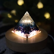 【母親節禮物】藍色海洋生命之樹奧剛金字塔小夜燈Orgonite水晶塔