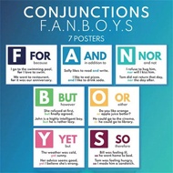 TEMU Print Painting, - Set Of 7 Posters, Conjunctions, Parts Of Speech, English Crammar, Classroom, 