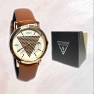 Jam tangan Guess unisex leather free box guess