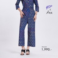 GSP Pants Alexs font กางเกง ขาตรง ขอบเอวยาง สีกรมท่า PBAUNV