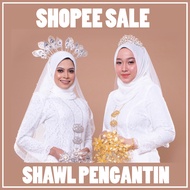 Shawl Off White | Cream Premium Shawl Nikah | Inner Pengantin
