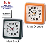 Seiko Matt Orange/Black Case Alarm Clock With Silent/Quiet Sweep Second Hand