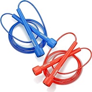 SPORTBIT Adjustable Jump Rope for Speed Skipping. Lightweight Jump Rope for Women, Men. Skipping Rope for Fitness. Speed Jump Rope for Workout, Women Exercise (Red &amp; Blue)