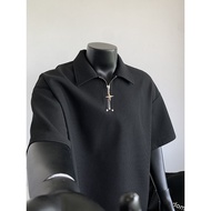 2026 Summer New Style Trendy Waffle Half Zipper Short Sleeve T-Shirt Men T5130 Special P22 Suggested