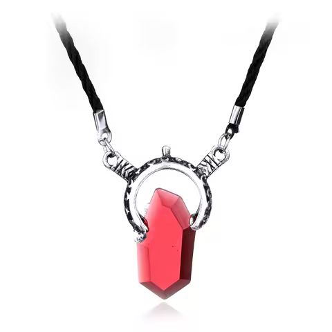 Fashion Anime Popular Game Peripheral Soul Stone Necklace Red Crystal Dante Necklace Fans Vintage Si