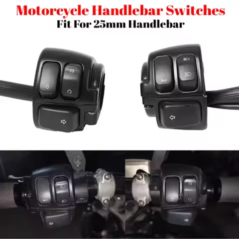 Motorcycle 1" Handlebar Control Switch 25mm Handle Bar Turn Signal Switch For Harley Sporster XL 96-