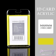Transparent ID Card Holder /Holder Id Card Acrylic Id Card 2 sisi