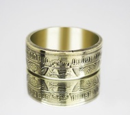 英國硬幣戒指 1 Florin 1887（複製品）硬幣戒指男士硬幣戒指