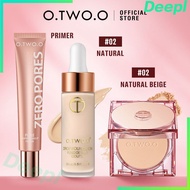 O.TWO.O 3PCS Foundation Set Waterproof Liquid Foundation+Primer+Powder 24H Oil Control Long Lasting