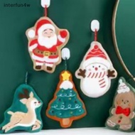 interfun4w Coral Fleece Christmas Santa Claus Hand Towels Water Absorption Quick-drying Hand Towel C
