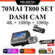 70mai Dash Cam T800 l 3 Channel | Dual 4K HDR | 4G GPS & AI Parking Surveillance