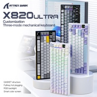 ATTACK SHARK X820 ULTRA 75% Tri Mode Mechanical Keyboard Gasket Mount 1.2mm PCB Slot Color Screen 40