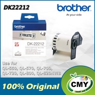 Brother Original Label Film Tape DK22212 DK 22212 Black on White