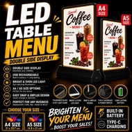 LED Table / Double Side / USB Rechargeble / Size A4 & A5 /Black Frame