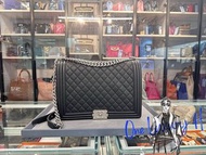 Chanel Boy 30 🖤 黑銀/荔枝/牛皮•門市交收