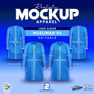 🔥PREMIUM Realistic Apparel MOCKUP🔥 Muslimah Shirt V2 Editable Adobe Photoshop PSD【High Resolution】- 